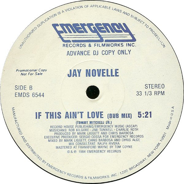 Jay Novelle : If This Ain't Love (12", Promo)