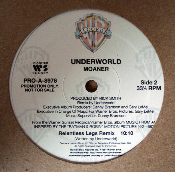 Underworld : Moaner (12", Single, Promo)