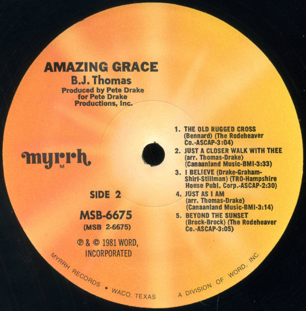 B.J. Thomas : Amazing Grace (LP)