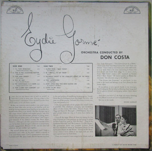 Eydie Gormé : Eydie Gormé (LP, Album)