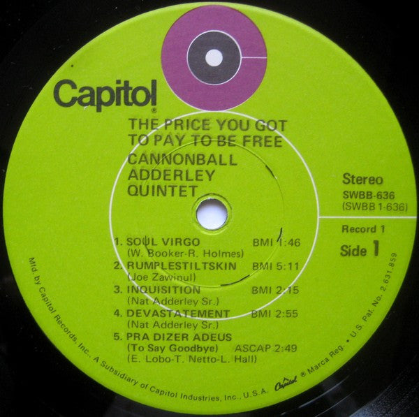 The Cannonball Adderley Quintet : The Price You Got To Pay To Be Free (2xLP, Album, Win)