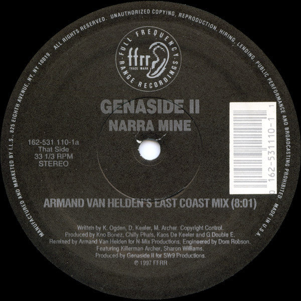 Genaside II : Narra Mine (Armand Van Helden Remixes) (12")