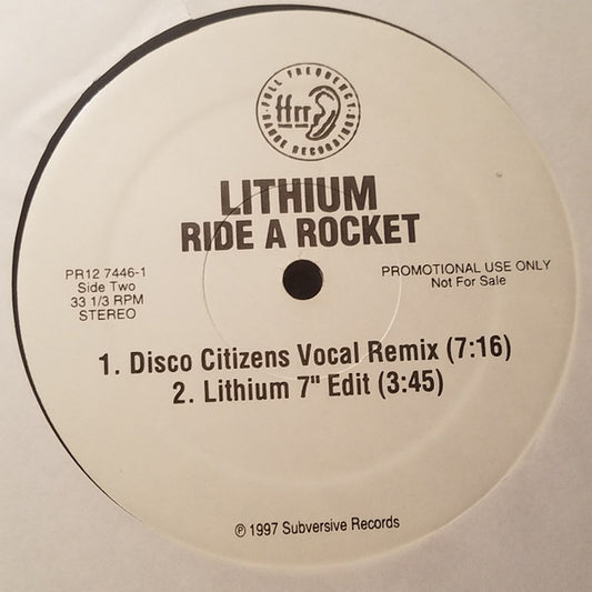 Lithium - Ride A Rocket vinyl record, 12" (Very Good Plus (VG+)) | Lulo Records