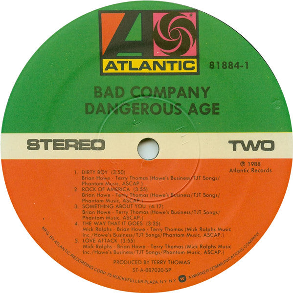 Bad Company (3) : Dangerous Age (LP, Album)