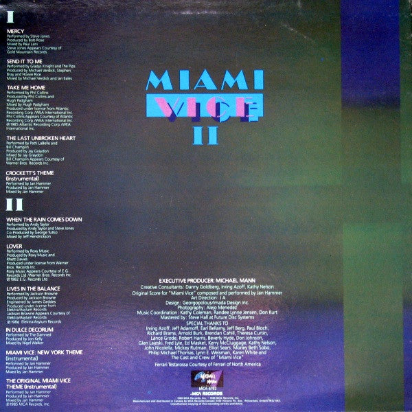 Various : Miami Vice II (New Music From The Television Series, "Miami Vice") (LP, Album, Comp)
