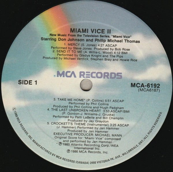 Various : Miami Vice II (New Music From The Television Series, "Miami Vice") (LP, Album, Comp)