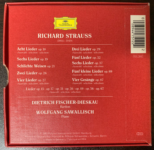 Richard Strauss - Dietrich Fischer-Dieskau, Wolfgang Sawallisch - Lieder vinyl record, 2xCD (Near Mint (NM or M-)) | Lulo Records