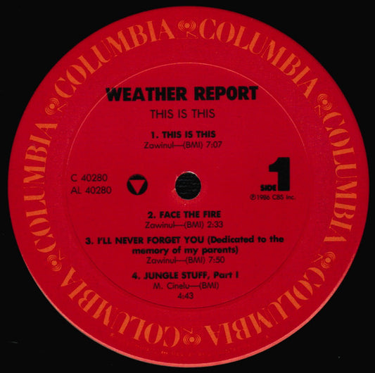 Weather Report : This Is This (LP, Album, Car)