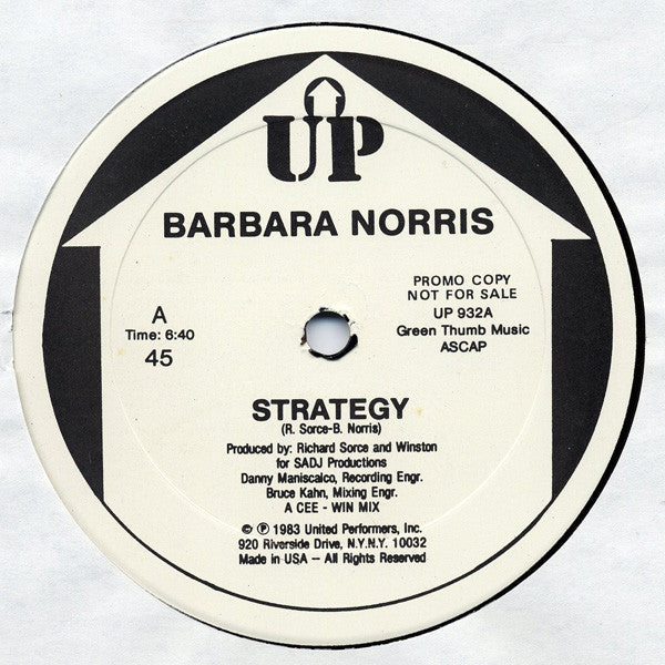 Barbara Norris : Strategy (12", Promo)