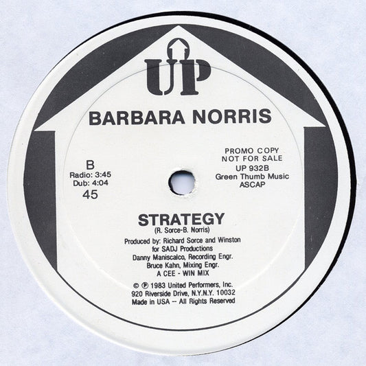 Barbara Norris - Strategy vinyl record, 12" (Very Good Plus (VG+)) | Lulo Records