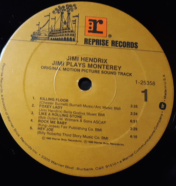 Jimi Hendrix : Jimi Plays Monterey (LP, Album)