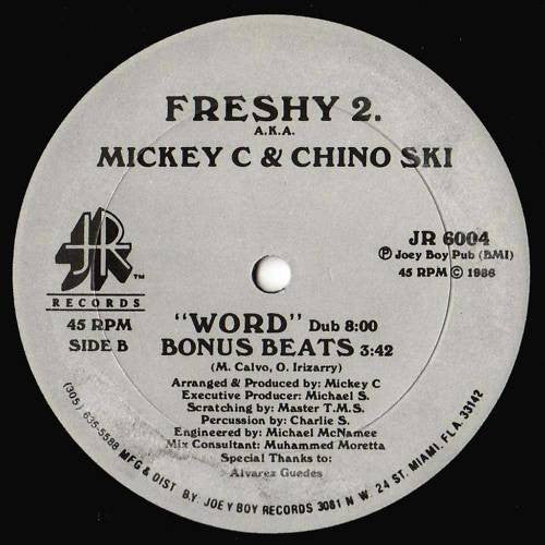 Freshy 2. a.k.a. Mickey C & Chino Ski - Word vinyl record, 12" (Very Good (VG)) | Lulo Records