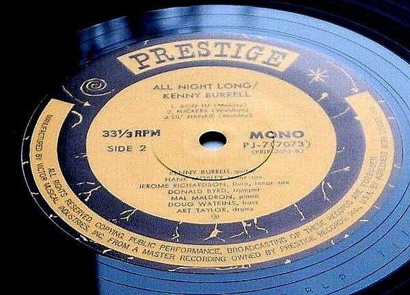 The Prestige All Stars : All Night Long (LP, Album, Mono, M/Print, RE)