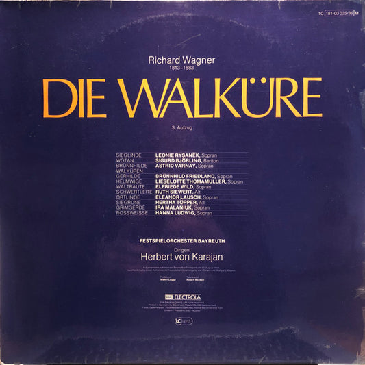 Richard Wagner / Herbert Von Karajan / Orchester der Bayreuther Festspiele / Sigurd Björling, Astrid Varnay, Leonie Rysanek - Die Walküre - 3. Aufzug vinyl record, 2xLP (Near Mint (NM or M-)) | Lulo Records