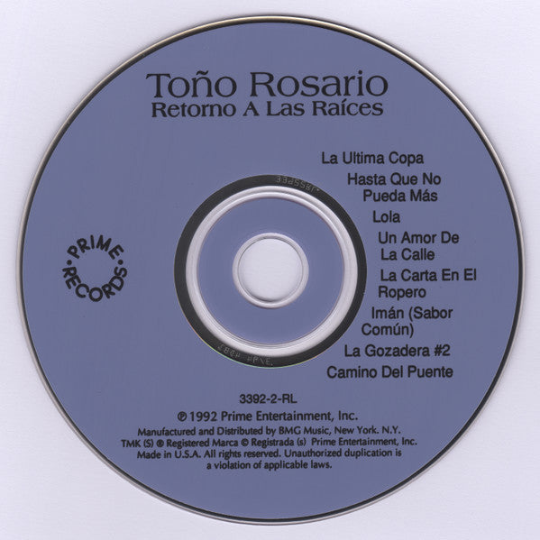 Toño Rosario : Retorno A Las Raices (CD, Album)