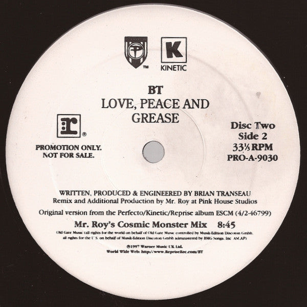 BT : Love, Peace And Grease (2x12", Ltd, Promo)