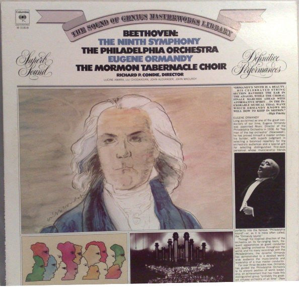 Ludwig van Beethoven, Eugene Ormandy, The Philadelphia Orchestra, Mormon Tabernacle Choir : Symphony No. 9 In D Minor, Op. 125 (LP, Album)