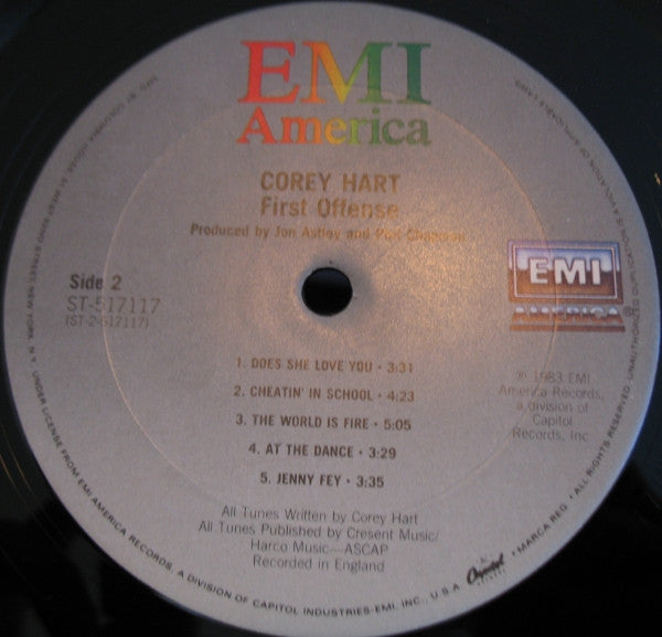 Corey Hart : First Offense (LP, Album, Club)