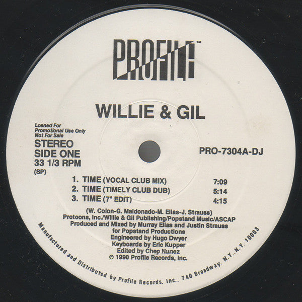 Willie & Gil : Time (12", Promo)