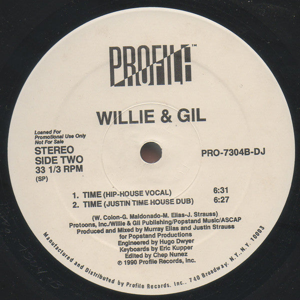 Willie & Gil : Time (12", Promo)