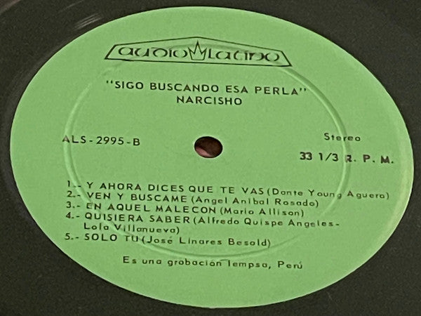 Narcisho : Sigo Buscando Esa Perla (LP)