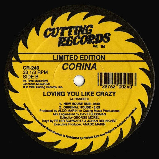 Corina : Loving You Like Crazy (12", Ltd)