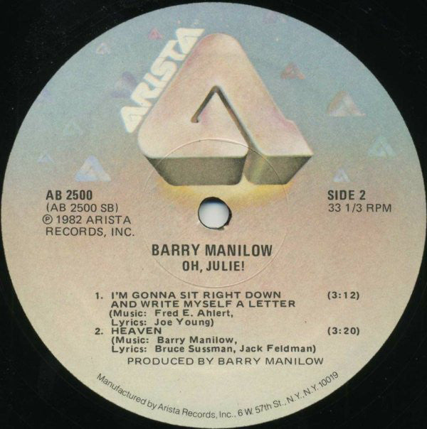 Barry Manilow : Oh, Julie! (12", EP)