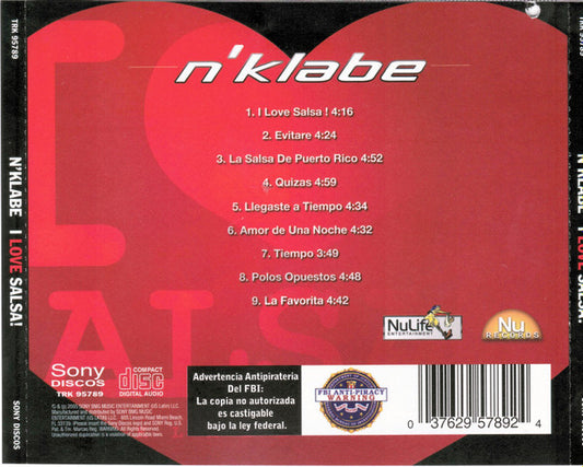 n'klabe : I Love Salsa! (CD, Album)