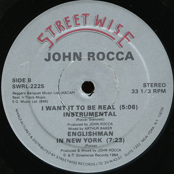 John Rocca : I Want It To Be Real (12", Pic)
