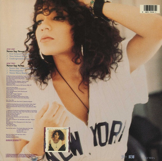 Lisette Melendez - Never Say Never vinyl record, 12" (Very Good Plus (VG+)) | Lulo Records