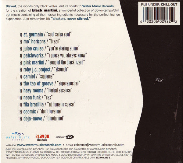 Various : Black Martini - La Musique Lounge Moderne (CD, Comp, Enh, Dig)