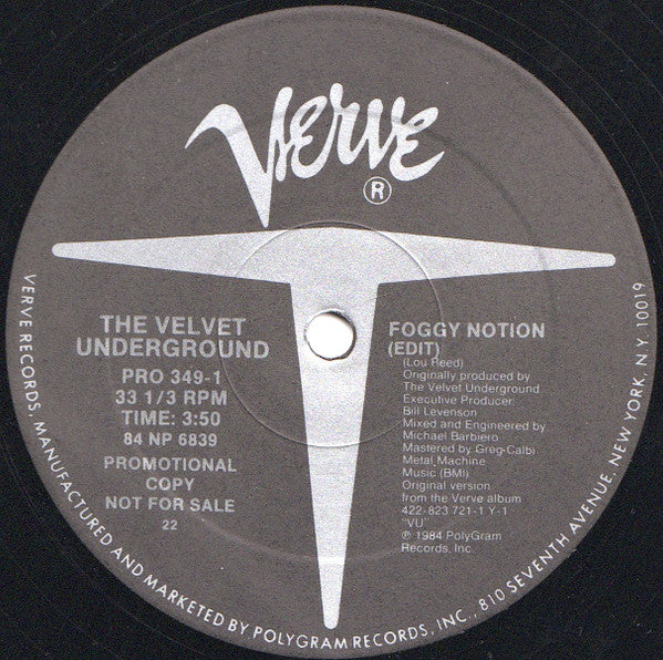 The Velvet Underground : Foggy Notion (12", Promo)