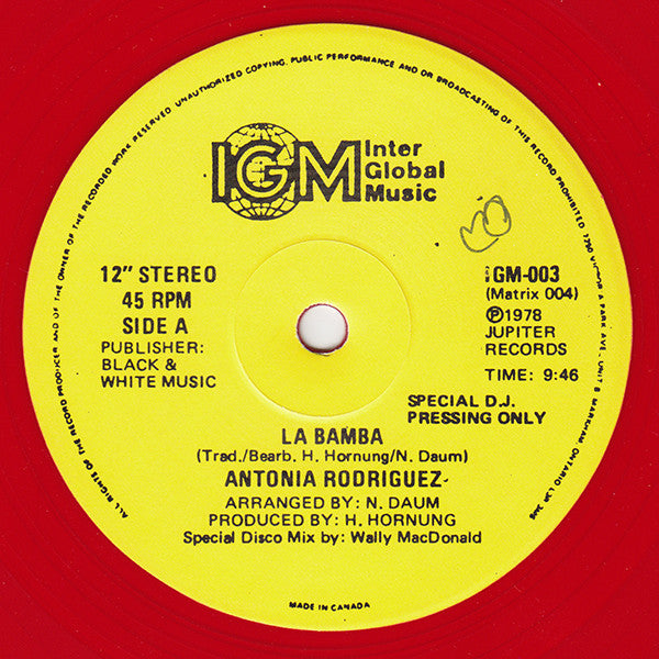Antonia Rodriguez : La Bamba (12", Promo, Red)