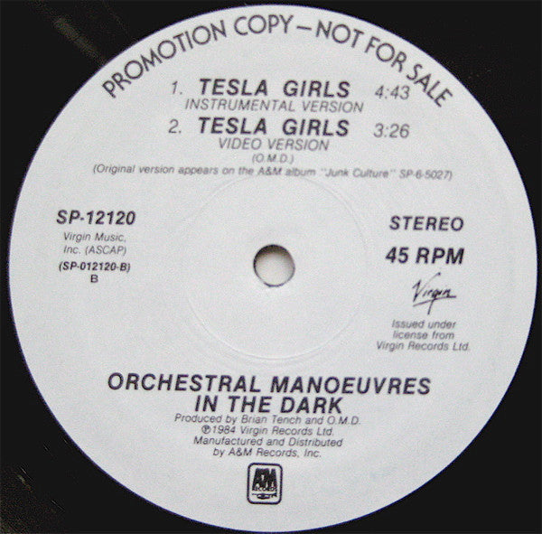 Orchestral Manoeuvres In The Dark : Tesla Girls (12", Promo)