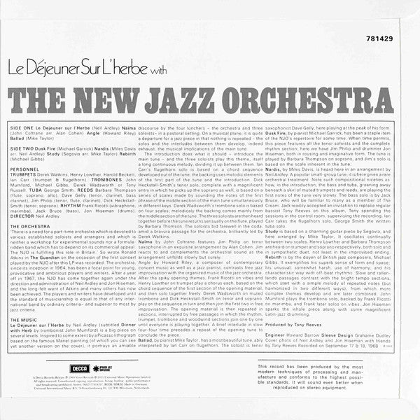 The New Jazz Orchestra : Le Déjeuner Sur L'Herbe (LP, Album, RE, RM)