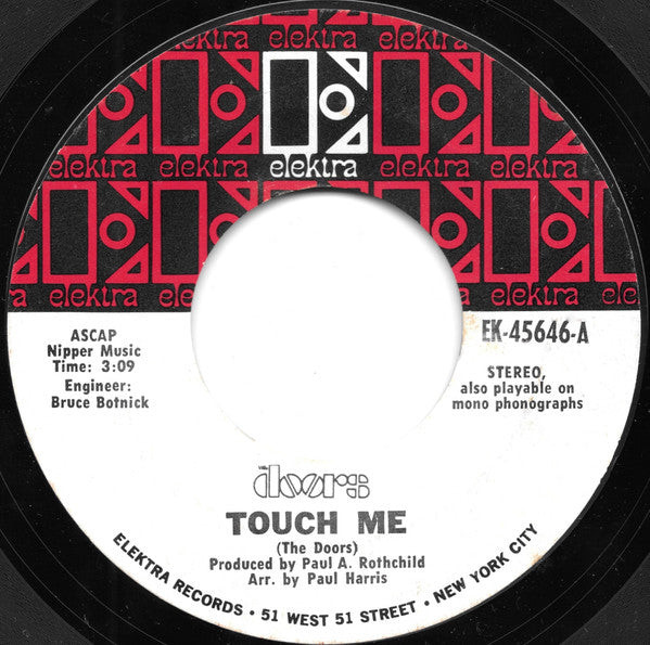 The Doors : Touch Me / Wild Child (7", Single, Styrene, Pit)