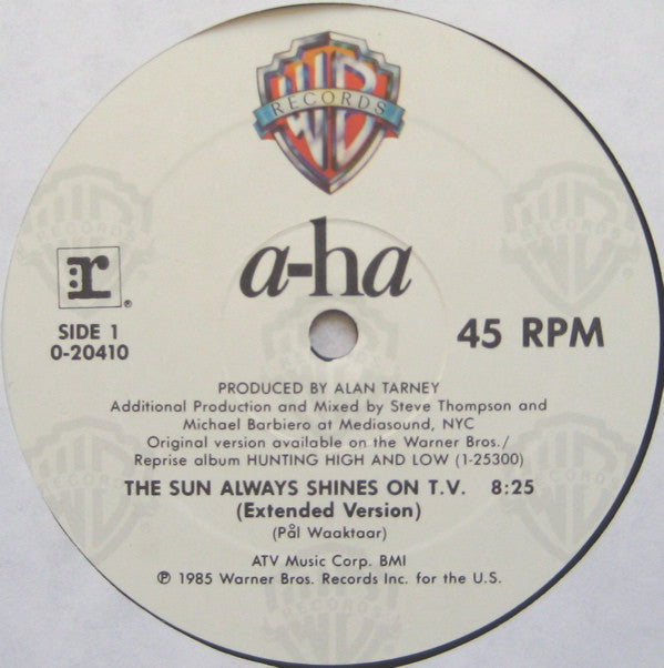 a-ha : The Sun Always Shines On T.V. (12", Maxi, All)