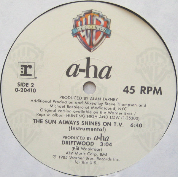 a-ha : The Sun Always Shines On T.V. (12", Maxi, All)