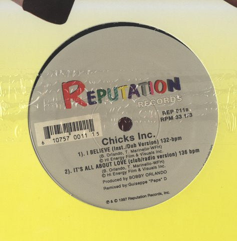 Chicks Inc. - I Believe vinyl record, 12" (Near Mint (NM or M-)) | Lulo Records