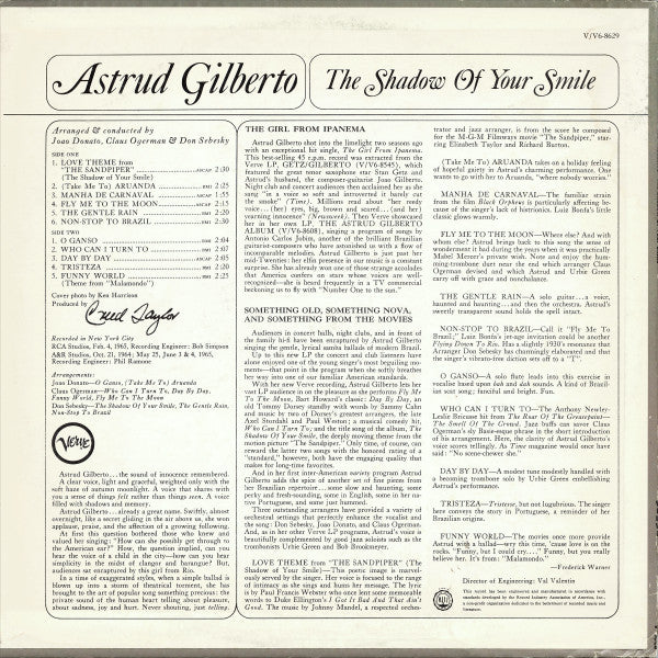 Astrud Gilberto : The Shadow Of Your Smile (LP, Album, Mono, MGM)