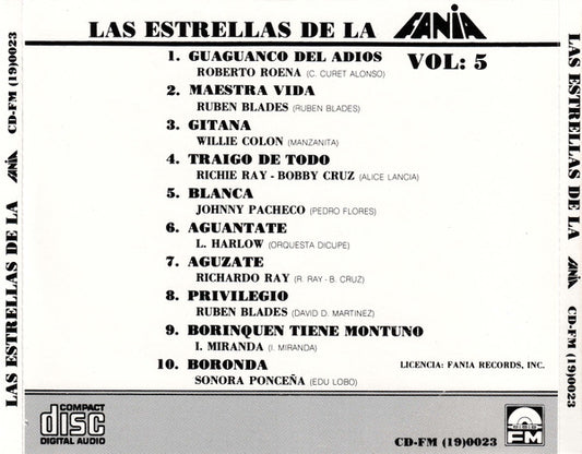 Various - Las Estrellas De La Fania Vol: 5 vinyl record, CD (Very Good Plus (VG+)) | Lulo Records