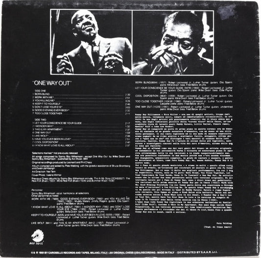 Sonny Boy Williamson - One Way Out vinyl record, LP (Near Mint (NM or M-)) | Lulo Records