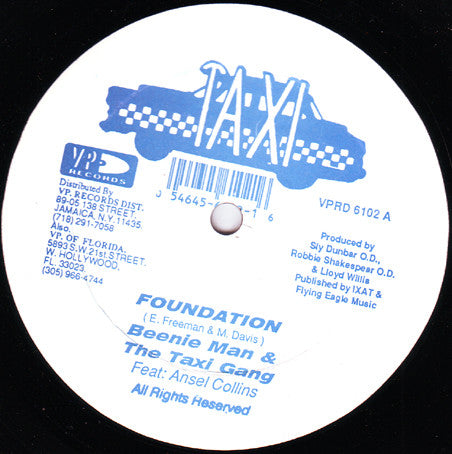 Beenie Man & The Taxi Gang Feat: Ansel Collins / The Taxi Gang Feat: Neville Hinds : Foundation / Alfred Hitchcock (12")