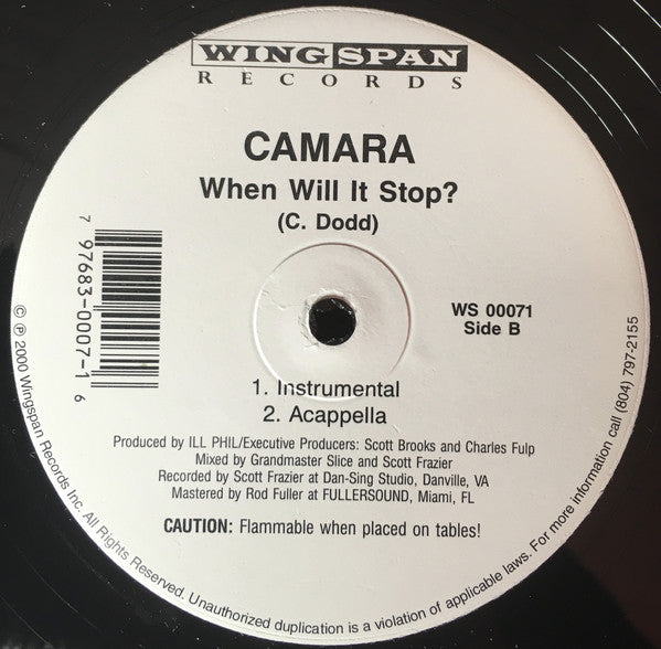 Camara : When Will It Stop? (12")