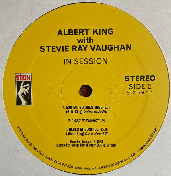 Albert King With Stevie Ray Vaughan : In Session (LP, Album, RE, Ann)