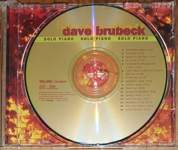 Dave Brubeck : Indian Summer (CD, Album)