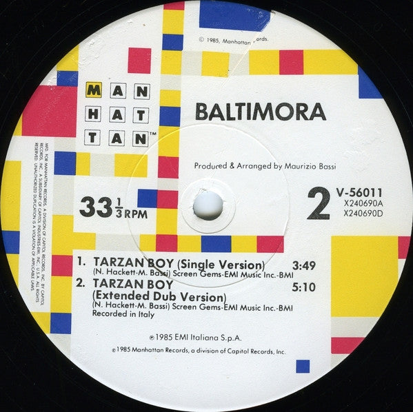 Baltimora : Tarzan Boy (12", Pic)