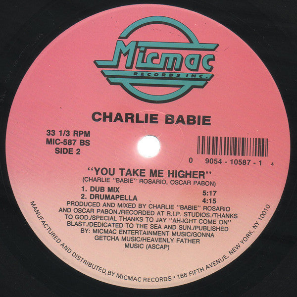 Charlie Babie : You Take Me Higher (12")