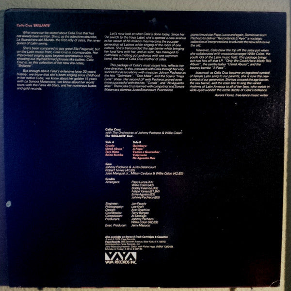 Celia Cruz With The Orchestras Of Johnny Pacheco & Willie Colón : The 'Brillante' Best (LP, Comp)