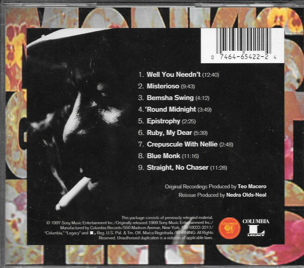 Thelonious Monk : Monk's Greatest Hits (CD, Comp, RE)